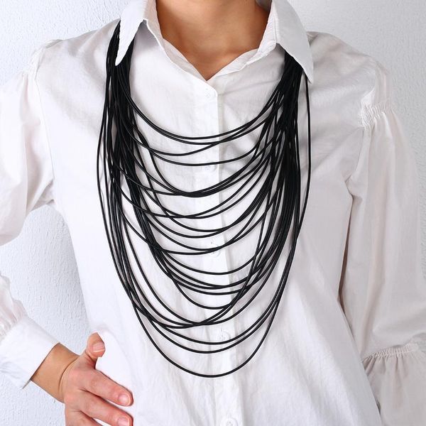 chains allyes multilayer leather necklaces for women statement necklace collares exaggerated accessories party night club jewelry, Silver
chains allyes multilayer leather necklaces for women statement necklace collares exaggerated accessories party night club jewelry, Silver