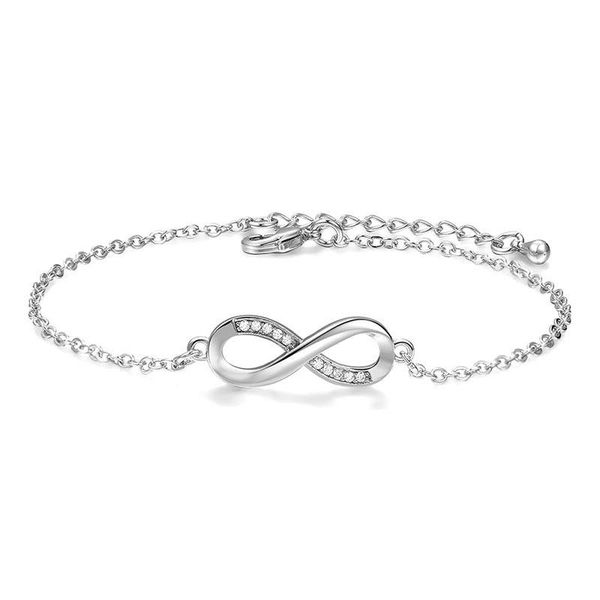 cute female crystal infinity bracelet rose gold silver color bracelets for women small white zircon stone party chain charm, Golden;silver
cute female crystal infinity bracelet rose gold silver color bracelets for women small white zircon stone party chain charm, Golden;silver