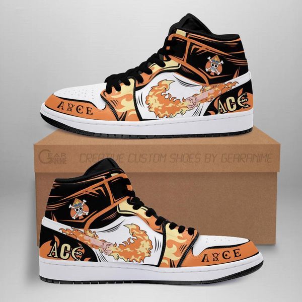 portgas d. ace sho boots fire fist skill anime sneakers