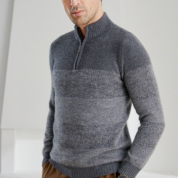 Men's Fashion Sweaters Italian Business 100% Cashmere Pullover Winter Half High Ne Zipper, Dark gray
Men's Fashion Sweaters Italian Business 100% Cashmere Pullover Winter Half High Ne Zipper, Dark gray