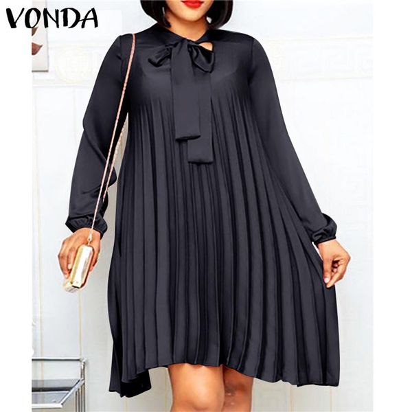 casual dresses vonda women dress 2021 fashion elegant long sleeve lace-up loose solid color knee-length robe ladies bohemian vestidos, Black;gray
casual dresses vonda women dress 2021 fashion elegant long sleeve lace-up loose solid color knee-length robe ladies bohemian vestidos, Black;gray
