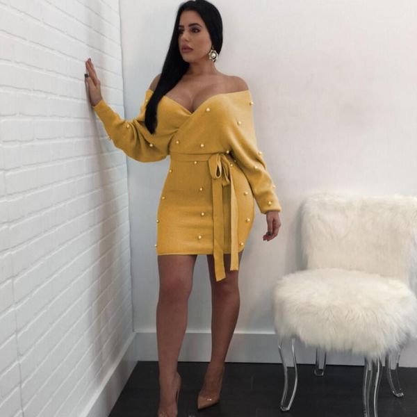autumn winter sweater dress women off shoulder v neck backless pencil fashion casual solid color with beading vestido dresses, Black;gray
autumn winter sweater dress women off shoulder v neck backless pencil fashion casual solid color with beading vestido dresses, Black;gray