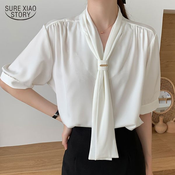 office lady plus size loose and blusas chiffon shirt women summer short-sleeve solid v neck women's blouse 9876 210415, White
office lady plus size loose and blusas chiffon shirt women summer short-sleeve solid v neck women's blouse 9876 210415, White