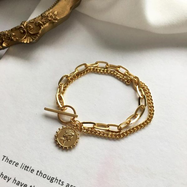 charm bracelets double layer gold bracelet for women 16cm ot clasp hand chain vintage hip-hop alloy portrait pendant jewelry party gift, Golden;silver
charm bracelets double layer gold bracelet for women 16cm ot clasp hand chain vintage hip-hop alloy portrait pendant jewelry party gift, Golden;silver
