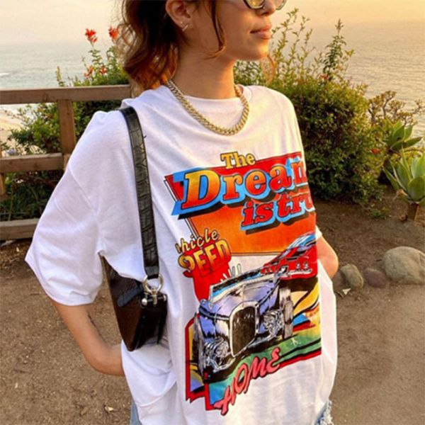 women's t-shirt 2021 street size loose car print pullover round neck short sleeve female 1mqy, White
women's t-shirt 2021 street size loose car print pullover round neck short sleeve female 1mqy, White