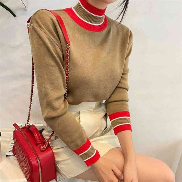 autumn winter turtleneck knitted sweater women casual hit color striped pullovers female office lady 210519, White;black
autumn winter turtleneck knitted sweater women casual hit color striped pullovers female office lady 210519, White;black