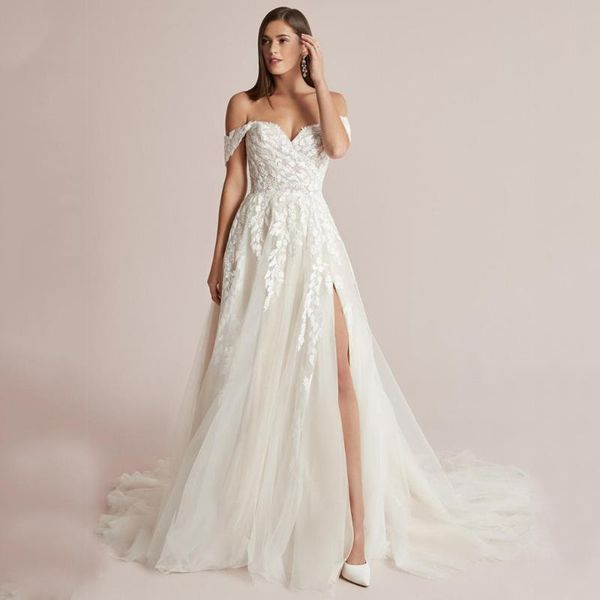 other wedding dresses white off-the-shoulder strapless side slit with tulle applique sleeveless floor-length backless sweep train 2021
other wedding dresses white off-the-shoulder strapless side slit with tulle applique sleeveless floor-length backless sweep train 2021