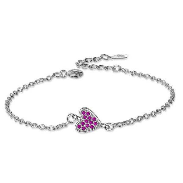 new arrival beautiful fashion love 925 sterling silver jewelry heart shaped crystal cute sweet gift exquisite bracelets sb152, Black
new arrival beautiful fashion love 925 sterling silver jewelry heart shaped crystal cute sweet gift exquisite bracelets sb152, Black