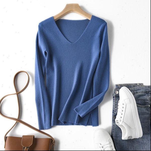 autumn and winter long womens sweater sleeved knit solid color pullover casual v neck, White;black
autumn and winter long womens sweater sleeved knit solid color pullover casual v neck, White;black