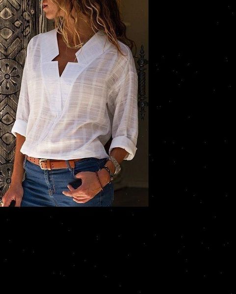 large size cotton women blouses womens summer fashion solid color v neck long sleeve ladies shirt 5xl, White
large size cotton women blouses womens summer fashion solid color v neck long sleeve ladies shirt 5xl, White