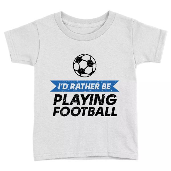 rather be playing football kids t-shirt funny cool rugby lover gift present, White;black
rather be playing football kids t-shirt funny cool rugby lover gift present, White;black
