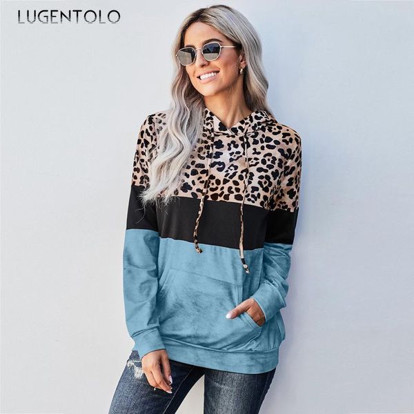 women's hoodies & sweatshirts lugentolo hooded sweatshirt autumn long-sleeved loose stitching leopard casual pocket female pullover, Black
women's hoodies & sweatshirts lugentolo hooded sweatshirt autumn long-sleeved loose stitching leopard casual pocket female pullover, Black