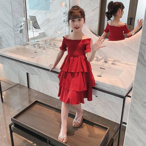 summer red dress girl children's clothing elegant princess trend casual cake dresses birthday 6 to 12 year girls girl's, Red;yellow
summer red dress girl children's clothing elegant princess trend casual cake dresses birthday 6 to 12 year girls girl's, Red;yellow