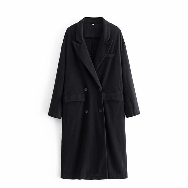 women's wool & blends women 2021 autumn winter street fashion loose casual long woolen coat jacket ladies lapel solid color chic all ma, Black
women's wool & blends women 2021 autumn winter street fashion loose casual long woolen coat jacket ladies lapel solid color chic all ma, Black