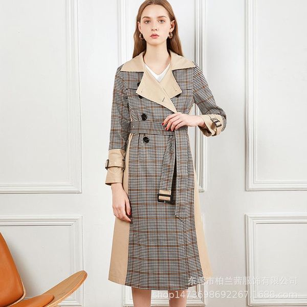 women's trench coats spring autumn coat slim ladies women lattice female overcoat long outwear m80, Tan;black
women's trench coats spring autumn coat slim ladies women lattice female overcoat long outwear m80, Tan;black