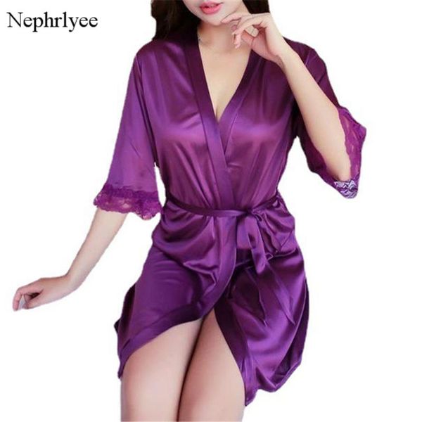 women's sleepwear 2021 women silk satin short night robe solid kimono fashion bath bathrobe wedding bride nightwear slp105, Black;red
women's sleepwear 2021 women silk satin short night robe solid kimono fashion bath bathrobe wedding bride nightwear slp105, Black;red