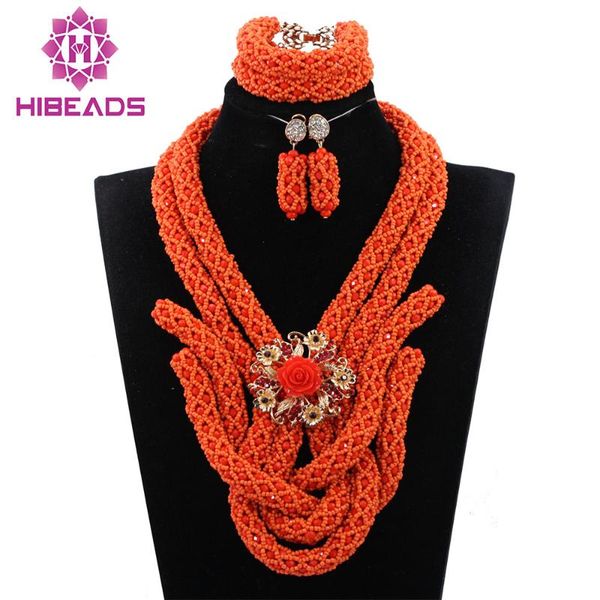earrings & necklace 2021 nigerian wedding bib jewelry set exclusive coral orange crystal bridal beads statement abh313, Silver
earrings & necklace 2021 nigerian wedding bib jewelry set exclusive coral orange crystal bridal beads statement abh313, Silver