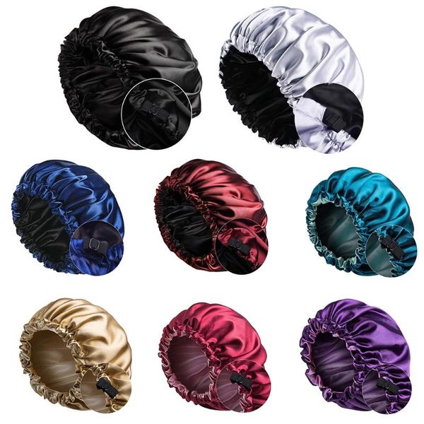 beanie/skull caps satin bonnet sleep cap extra large double layer reversible adjustable turban hat, Blue;gray
beanie/skull caps satin bonnet sleep cap extra large double layer reversible adjustable turban hat, Blue;gray