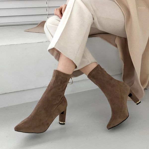 boots brown black pointed thick heel fashion wild thin naked suede zipper short ladies size 33-421
boots brown black pointed thick heel fashion wild thin naked suede zipper short ladies size 33-421