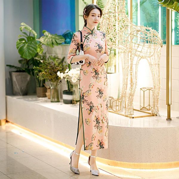 suede long cheongsam elegant slim chinese vintage half sleeve daily dress women printed velour qipao ethnic clothing, Red
suede long cheongsam elegant slim chinese vintage half sleeve daily dress women printed velour qipao ethnic clothing, Red