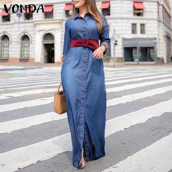 casual dresses women denim shirt dress 2021 vonda holiday leopard patchwork party maxi vintage long sleeve lapel button down vestidos, Black;gray
casual dresses women denim shirt dress 2021 vonda holiday leopard patchwork party maxi vintage long sleeve lapel button down vestidos, Black;gray