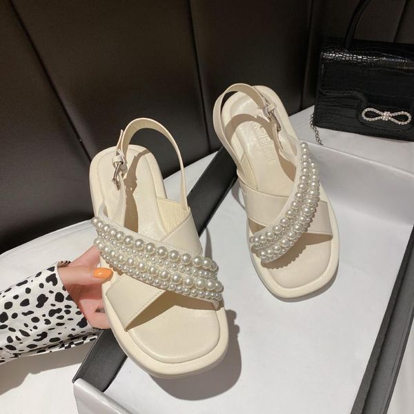 dress shoes 2021 summer women's thick-soled comfortable fashion retro buckle pearl beach open toe sandals casual roman designer, Black
dress shoes 2021 summer women's thick-soled comfortable fashion retro buckle pearl beach open toe sandals casual roman designer, Black