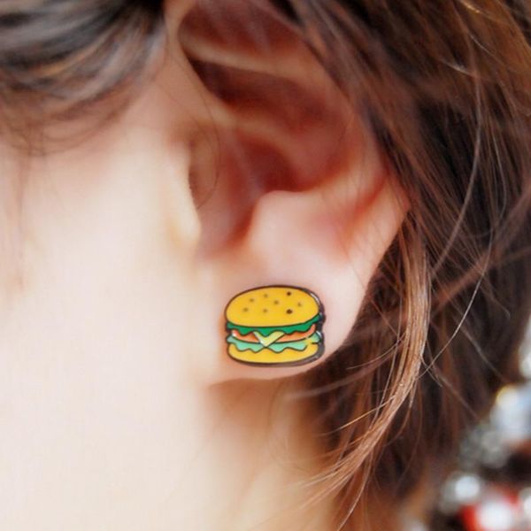1pair korean harajuku earrings for women jewelry cute colorful enamel hamburger ear stud piercing earings brincos bijoux, Golden;silver
1pair korean harajuku earrings for women jewelry cute colorful enamel hamburger ear stud piercing earings brincos bijoux, Golden;silver