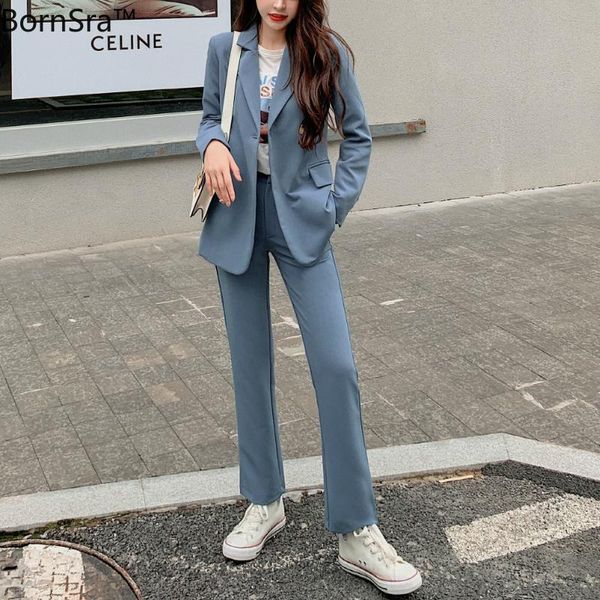 bornsra 2021 vintage blue women blazer suits long sleeve one button pants suit office ladies 2 piece sets femme women's two, White
bornsra 2021 vintage blue women blazer suits long sleeve one button pants suit office ladies 2 piece sets femme women's two, White