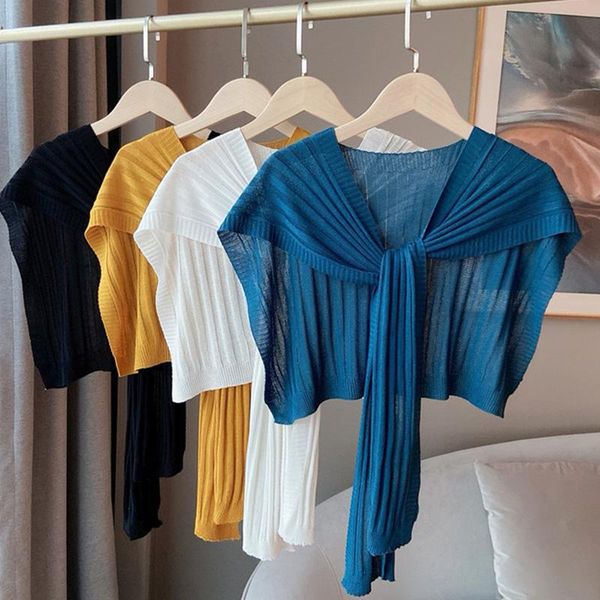 scarves summer sunscreen knit shawl korean women thin silk shoulder air conditioned room protect cervical spine neck guard scarf o42, Blue;gray
scarves summer sunscreen knit shawl korean women thin silk shoulder air conditioned room protect cervical spine neck guard scarf o42, Blue;gray