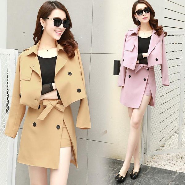 women's suits & blazers 2021 spring autumn women trench coat+skirt 2 piece set casual dress elegant work wear business ol, White;black
women's suits & blazers 2021 spring autumn women trench coat+skirt 2 piece set casual dress elegant work wear business ol, White;black