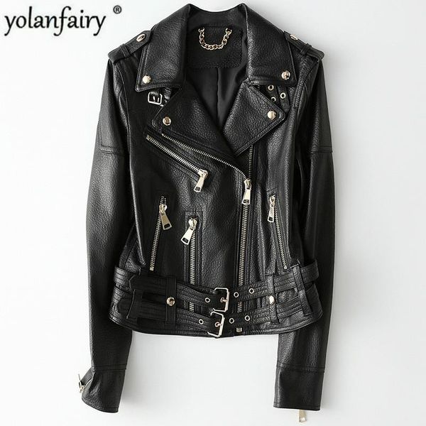 women's leather & faux sheepskin coat spring autumn genuine jacket women short korean biker motorcycle hq19-yxg1919a kj4132, Black
women's leather & faux sheepskin coat spring autumn genuine jacket women short korean biker motorcycle hq19-yxg1919a kj4132, Black