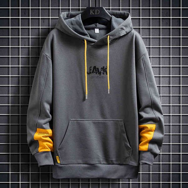 sweater hoodies men's 2022 spring youth fashion street loose hooded casual, Black