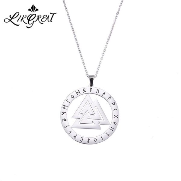 pendant necklaces likgreat viking rune valknut stainless steel necklace for women men wicca amulet link chain choker adjustable jewelry, Silver
pendant necklaces likgreat viking rune valknut stainless steel necklace for women men wicca amulet link chain choker adjustable jewelry, Silver