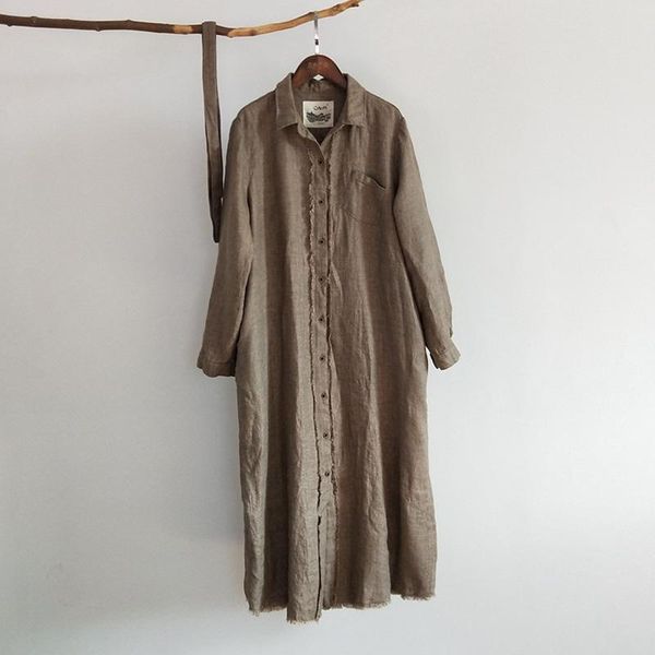 women's trench coats fairynatural ladies retro autumn spring button bandage ramie 2021 solid color women casual long clothes, Tan;black
women's trench coats fairynatural ladies retro autumn spring button bandage ramie 2021 solid color women casual long clothes, Tan;black