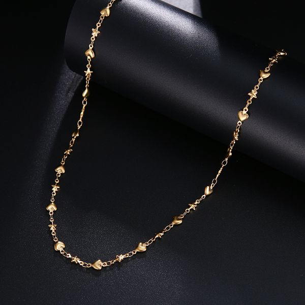 316l stainless steel chain necklaces gold silver color pendant heart shape stars do not fade for man and women jewelry, Black
316l stainless steel chain necklaces gold silver color pendant heart shape stars do not fade for man and women jewelry, Black