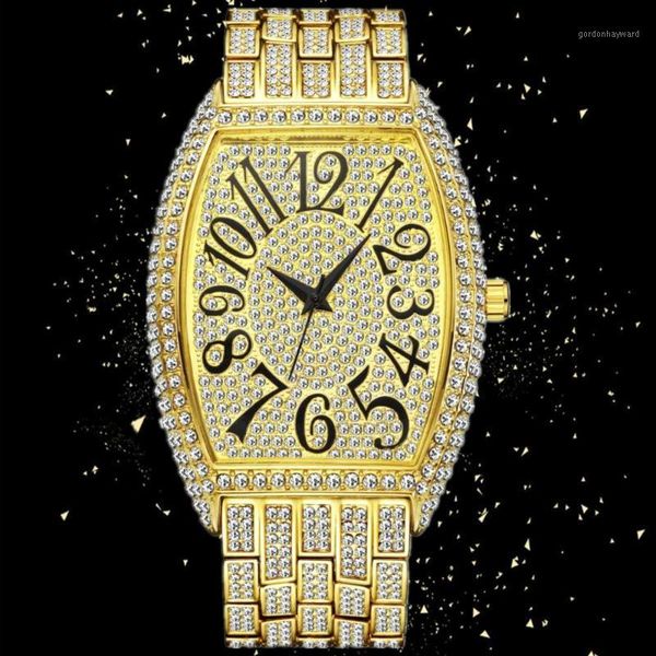 relogio iced out 18k gold full diamond men's quartz watch stainless steel luxury fashion hip hop casual wrist clock wristwatches, Slivery;brown
relogio iced out 18k gold full diamond men's quartz watch stainless steel luxury fashion hip hop casual wrist clock wristwatches, Slivery;brown