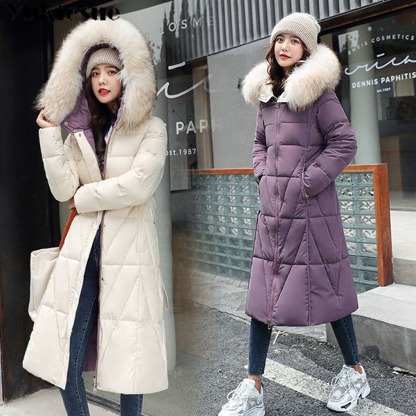 down jackets female winter coat double side women's long parkas hooded warm women cotton padded 210518, Black
down jackets female winter coat double side women's long parkas hooded warm women cotton padded 210518, Black