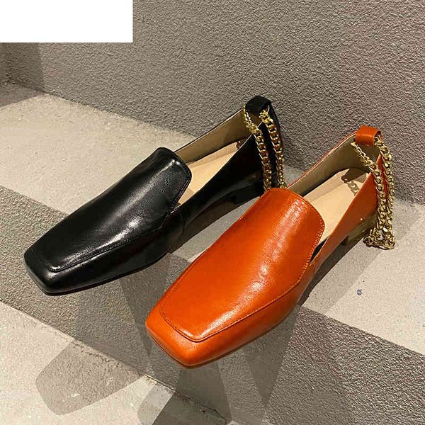 sandals runway square toe low heel casual shoes women leather deep mouth metal chain decor loafers spring comfort light female lsi, Black
sandals runway square toe low heel casual shoes women leather deep mouth metal chain decor loafers spring comfort light female lsi, Black