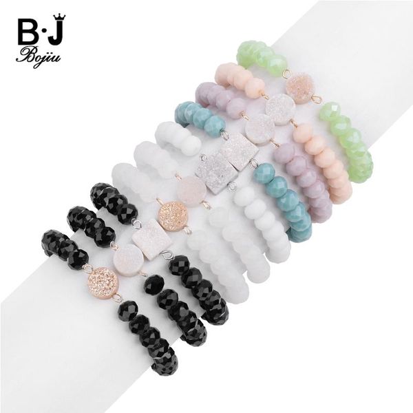 charm bracelets boho natural quartz druzy stone for women elastic faceted white mint green black sky blue small crystal bracelet bc327, Golden;silver
charm bracelets boho natural quartz druzy stone for women elastic faceted white mint green black sky blue small crystal bracelet bc327, Golden;silver