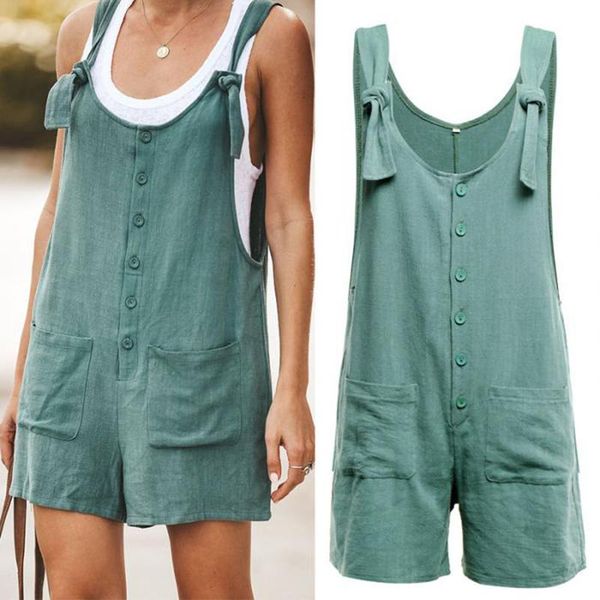 women's jumpsuits & rompers summer women casual loose sleeveless jumpsuit solid button pocket suspenders bib short pants wide leg plays, Black;white
women's jumpsuits & rompers summer women casual loose sleeveless jumpsuit solid button pocket suspenders bib short pants wide leg plays, Black;white