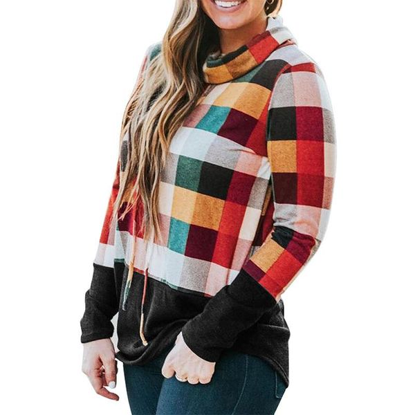 women's hoodies & sweatshirts fashion colorful plaid sweatshirt women autumn/winter contrast color stitching turtleneck pullovers long, Black
women's hoodies & sweatshirts fashion colorful plaid sweatshirt women autumn/winter contrast color stitching turtleneck pullovers long, Black