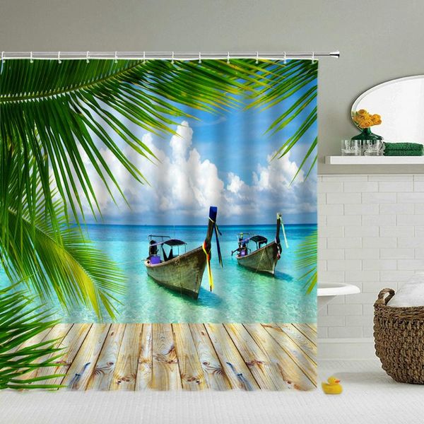 beach sea palm trees shower curtains scenery waterproof 3d bathroom with hooks home decoration washable bath screen
beach sea palm trees shower curtains scenery waterproof 3d bathroom with hooks home decoration washable bath screen