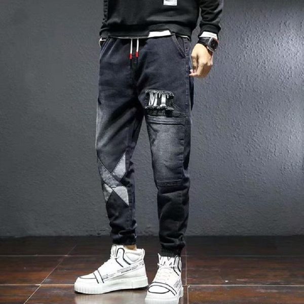 men's jeans plus size fashion elastic waist 2021 spring/autumn trendy brand loose all-match harem pants streetwear men, Blue
men's jeans plus size fashion elastic waist 2021 spring/autumn trendy brand loose all-match harem pants streetwear men, Blue