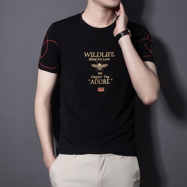 men's t-shirts summer youth round neck printed t-shirt short-sleeved casual loose korean half-sleeved mens t shirts streetwear, White;black
men's t-shirts summer youth round neck printed t-shirt short-sleeved casual loose korean half-sleeved mens t shirts streetwear, White;black