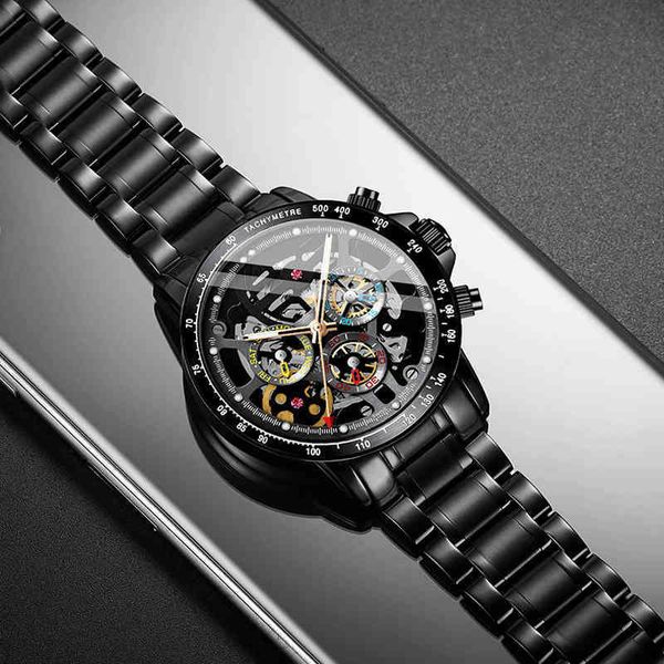 fully gentlemen, watch all right, black stainless steel automatic mechanical skeleton steampunk clock waterproof relogio, Slivery;brown
fully gentlemen, watch all right, black stainless steel automatic mechanical skeleton steampunk clock waterproof relogio, Slivery;brown