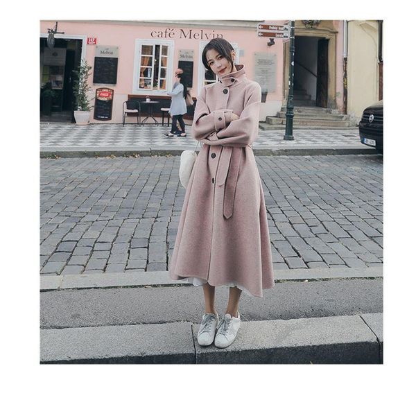 women's wool & blends 2021 autumn and winter woolen coat women long section thickening lace skirt over the knee manpiece hepburn wind, Black
women's wool & blends 2021 autumn and winter woolen coat women long section thickening lace skirt over the knee manpiece hepburn wind, Black