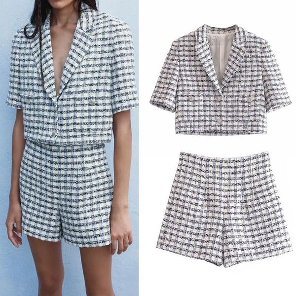 women's tracksuits clothing 2022 suits with shorts vintage textured plaid blazers chic pocket high waist sets office lady, Gray
women's tracksuits clothing 2022 suits with shorts vintage textured plaid blazers chic pocket high waist sets office lady, Gray