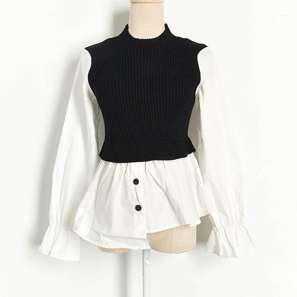 streetwear patchwork knitted blouses women korean half turtleneck long sleeve fake two piece shirts plus size blusas mujer1, White
streetwear patchwork knitted blouses women korean half turtleneck long sleeve fake two piece shirts plus size blusas mujer1, White