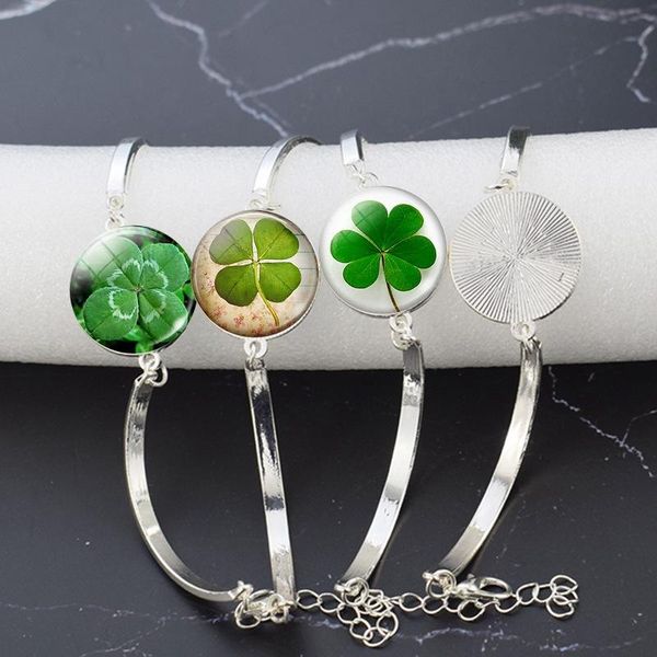 charm bracelets four-leaf clover bracelet silver plated gold female time stone jewelry gift, Golden;silver
charm bracelets four-leaf clover bracelet silver plated gold female time stone jewelry gift, Golden;silver