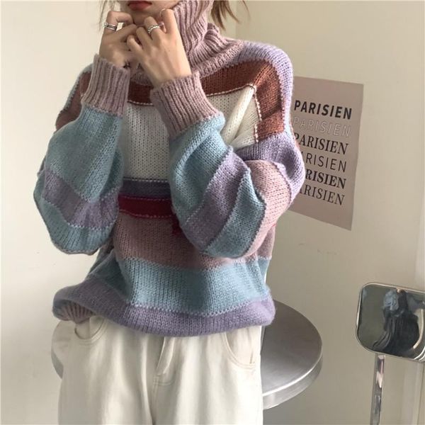 women's sweaters pullovers loose autumn winter clothes women 2021 vintage long sleeve turtleneck sweater knitted hipster fashion brand, White;black
women's sweaters pullovers loose autumn winter clothes women 2021 vintage long sleeve turtleneck sweater knitted hipster fashion brand, White;black
